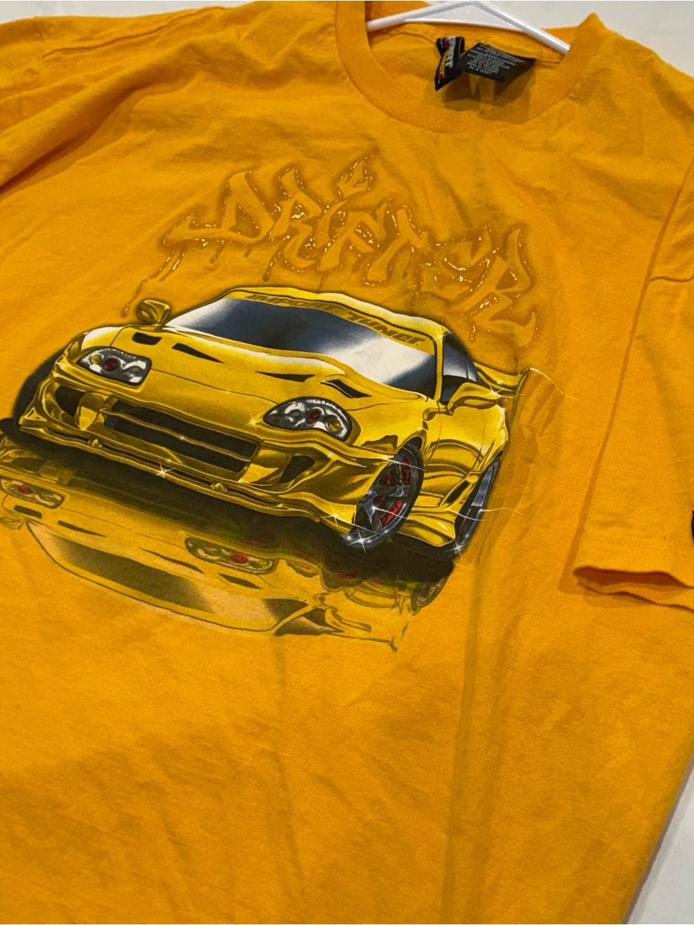 Vintage Import Tuners Drifter Tee Yellow TShirt Short Sleeve USA Made Size 3XL